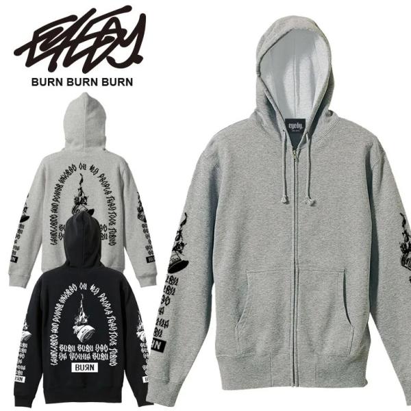 アイディー EYEDY スウェット パーカー フード ジップパーカー XL XXL ブルー ブラック...