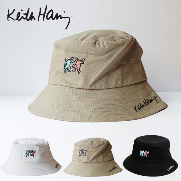 Keith Haring キースヘリング アート ロゴ プリント バケット ハット ピープル メンズ...