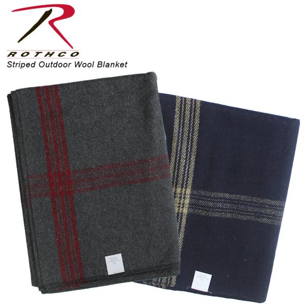 Rothco ロスコ Striped Outdoor Wool Blanket USA ブランケット...