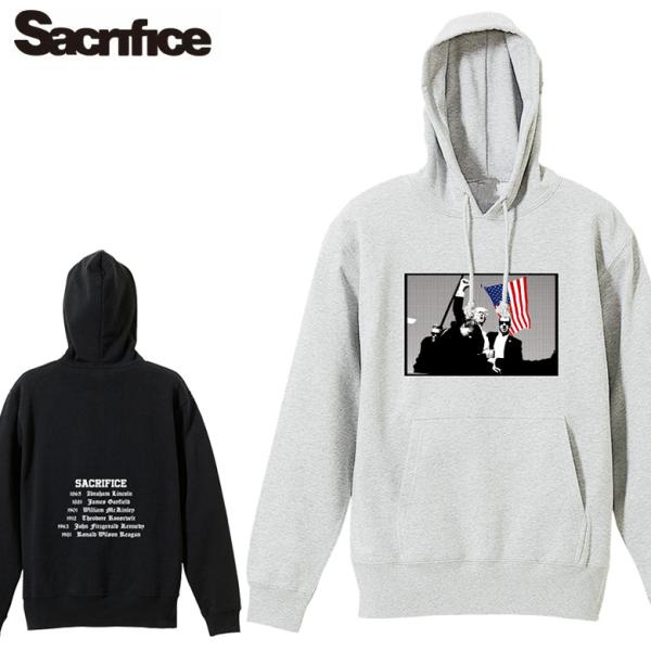 Sacrifice サクリファイス TRUMP パーカー フーディートランプ大統領 プルオーバートラ...