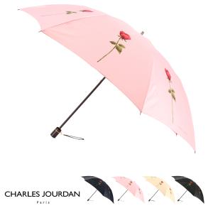 シャルルジョルダン 折りたたみ傘 レディース 12032 CHARLES JOURDAN 薔薇 花 フラワー ブランド ショート傘 90-99cmの商品画像