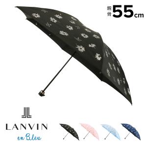 ランバンオンブルー 折りたたみ傘 ミニ傘 レディース ウーリーサテン グリッタープリント 21-084-10747-02 LANVIN en Bleu 雨傘 耐風 花柄 ラメ｜sacsbar