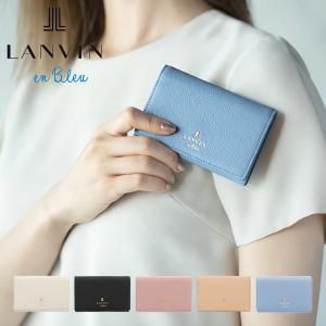 ランバンオンブルー 名刺入れ 本革 レザー メラニー レディース 483223 LANVIN en Bleu カードケース カード入れ 牛革｜sacsbar