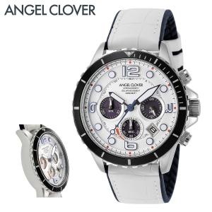 エンジェルクローバー 腕時計 タイムクラフトダイバー TCD45SWH-WH メンズ AngelClover ステンレススチール ミネラルガラス 本革 ラバー｜sacsbar