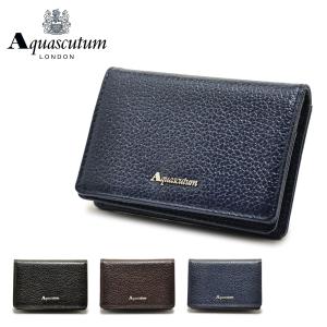 アクアスキュータム 名刺入れ メンズ ケンブリッジ 4100221 Aquascutum カードケース 本革 レザー｜sacsbar