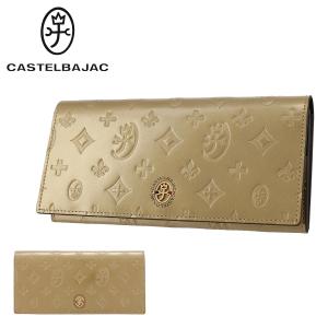 カステルバジャック 長財布 かぶせ 天赦日 ゴールド 金色 本革 レザー ユーロ 097682 メンズ CASTELBAJAC   大容量 牛革 金運 開運