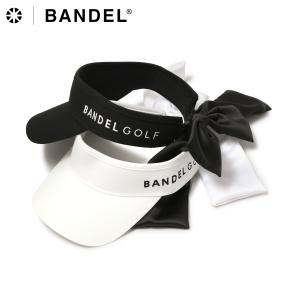 バンデル ゴルフ サンバイザー 帽子 レディース BGI-3SRSV BANDEL  サイズ調節可能 リボン スポーツ SUN VISOR WITH RIBBON｜sacsbar