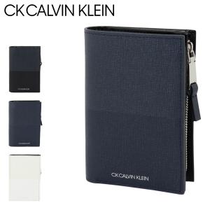 シーケー カルバンクライン 二つ折り財布 本革 ミドル財布 ミロ メンズ 818604 CK CALVINKLEIN Milo セミ長財布 型押し レザー 牛革｜sacsbar