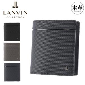 ランバンコレクション ミニ財布 二つ折り財布 コンパクト レザーコンビネーション 本革 メンズ JLMW9HS3 LANVIN COLLECTION   牛革 レザー