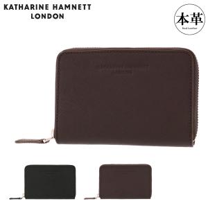 キャサリンハムネット 二つ折り財布 ラウンドファスナー メンズ 本革 プリズム 490-50505 KATHARINE HAMNETT   型押し 牛革 レザー