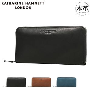 キャサリンハムネット 長財布 ラウンドファスナー ソフト メンズ 490-57007 KATHARINE HAMNETT 牛革 本革 レザー｜sacsbar