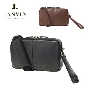 ランバンコレクション セカンドバッグ メンズ 日本製 サントル 286204 LANVIN COLLECTION ショルダーバッグ ベルトループ付き 本革 レザー｜sacsbar