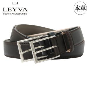 レイバ ベルト メンズ 406 LEYVA 本革 レザー ピン式 : サックスバー