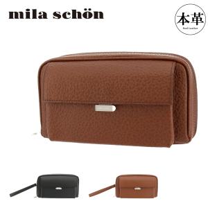 mila schon（ミラショーン） セカンドバッグ メンズ 本革 3角マチ ネロ