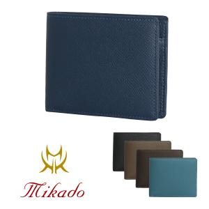 ミカド Mikado 二つ折り財布 730016 ワープロラックス 財布 メンズ レザー｜sacsbar