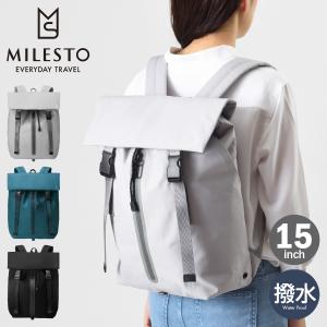 ミレスト リュック 15インチ リキッド レディース メンズ MLS842 MILESTO LIKID フラップバックパック 強撥水 防水 リュックサック バックパック｜sacsbar