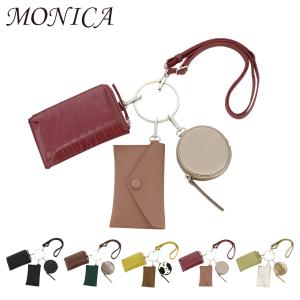 モニカ 3連ポーチ ショルダーバッグ MONI-1016A MONICA スマホポーチ ポシェット レディース マルチケース キーケース｜サックスバーYahoo!店