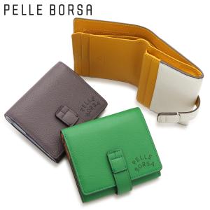 ペレボルサ 財布 二つ折り ミニ財布 二つ折り財布 本革 レディース 7202 ベリーグッズ PELLE BORSA コンパクト 小さめ レザー 牛革｜sacsbar