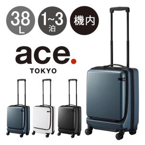 エーストーキョー スーツケース 38L 54cm 3.2kg コーナーストーン2Z 機内持ち込み 06863 ace.TOKYO | TSAロック搭載 エキスパンダブル フロントポケット