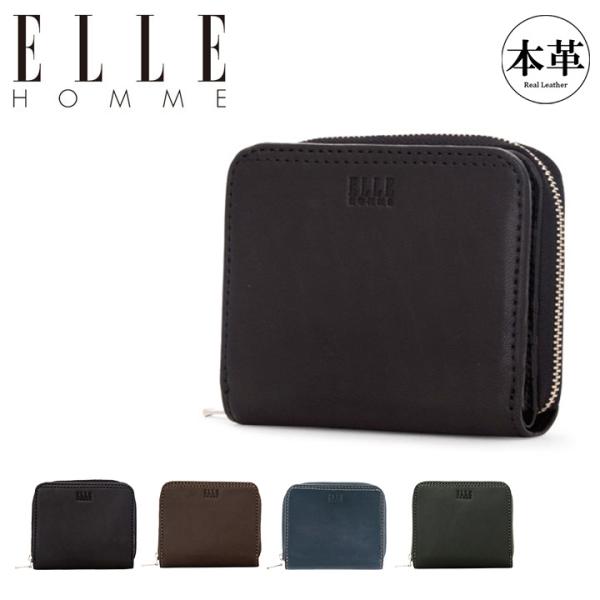エルオム ELLE HOMME 二つ折り財布 XP34495(XP34483) Sheepskin ...