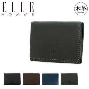 エルオム ELLE HOMME 名刺入れ XP34655(XP34648) Sheepskin メンズ レザー カードケース パスケース付き｜sacsbar