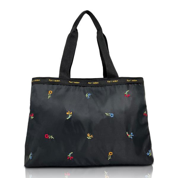花刺繍軽量手提げバッグ 4799 [Ferlieden フェアリーデン] ボンディング素材 軽量 収...