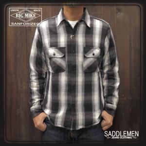 ビックマイク「ヘヴィーフランネル」ワーク　ネルシャツ｜saddlemen