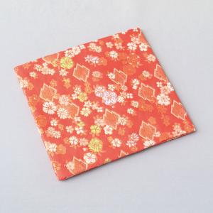 古帛紗 化繊交織 松皮菱に春秋花文(ピンク)　茶道具｜sadogu-kikuchi