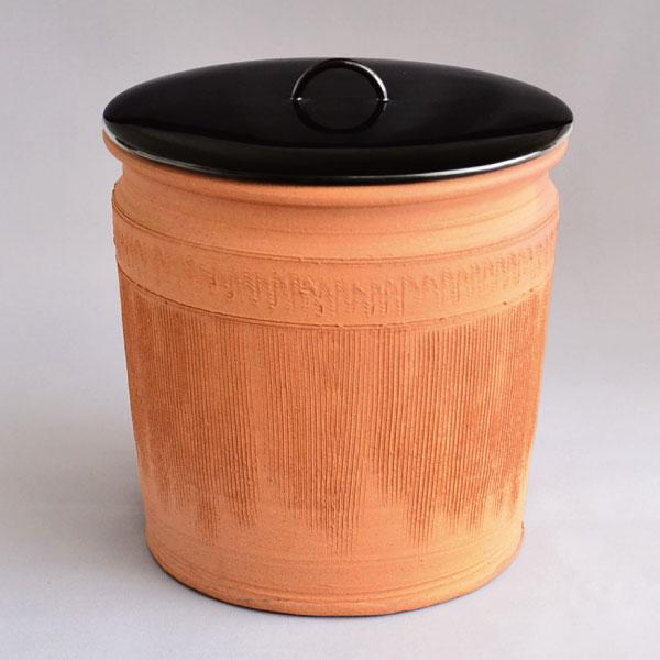 水指　茶道具　黒石窯　南蛮一重口水指