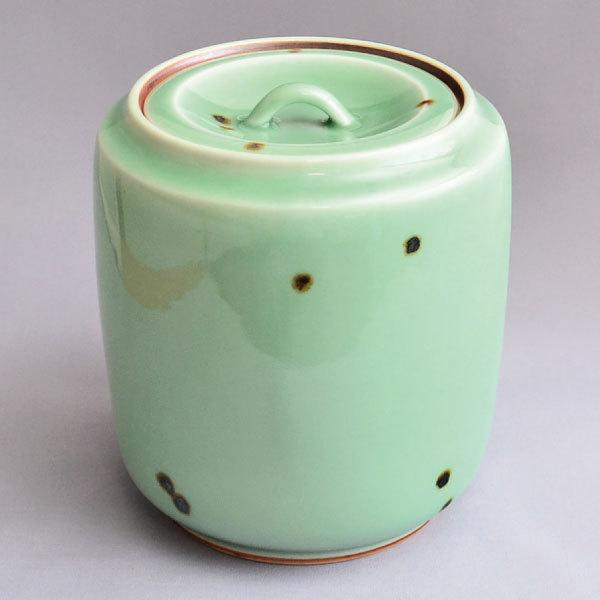 水指　茶道具　飛青磁水指