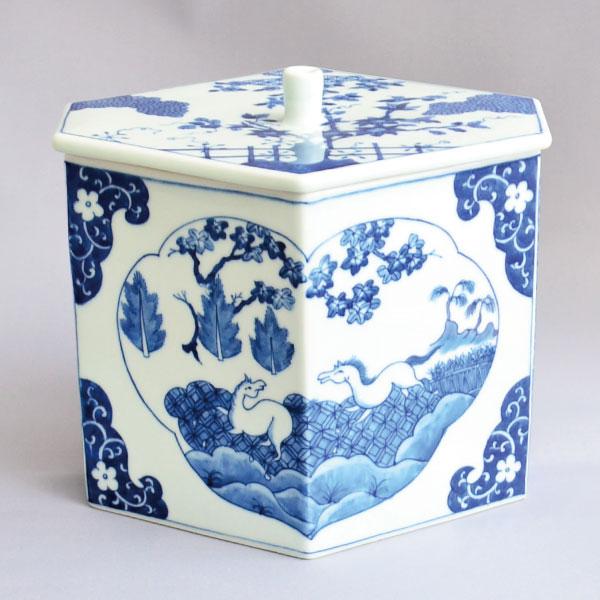 水指　茶道具　蔡鳳玲 作　祥瑞菱馬水指