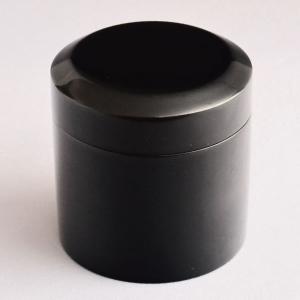 茶道具 抹茶茶碗 黒茶碗 鷹ケ峰焼き 銘華の峰 久田付 倉本寿山作 鷹ケ