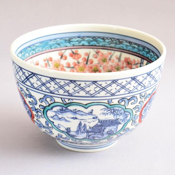 茶碗　茶道具　加藤浩一 作　四季草花茶碗