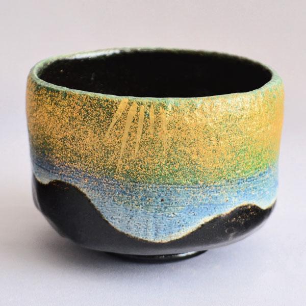 茶碗　茶道具　佐々木松楽作　瑞光 黒楽 茶碗