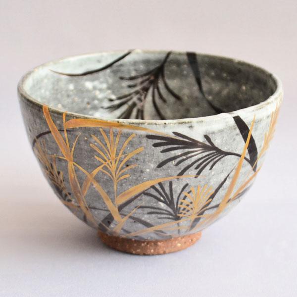茶碗　茶道具　杉田祥平作　色絵 乾山尾花画 茶碗