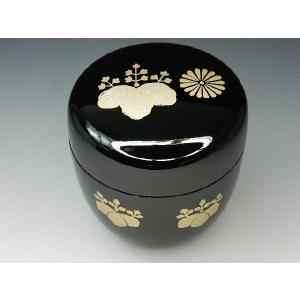 茶道具】螺鈿入り 秋草蒔絵 中棗 亮斎作 共箱 茶道具 新品