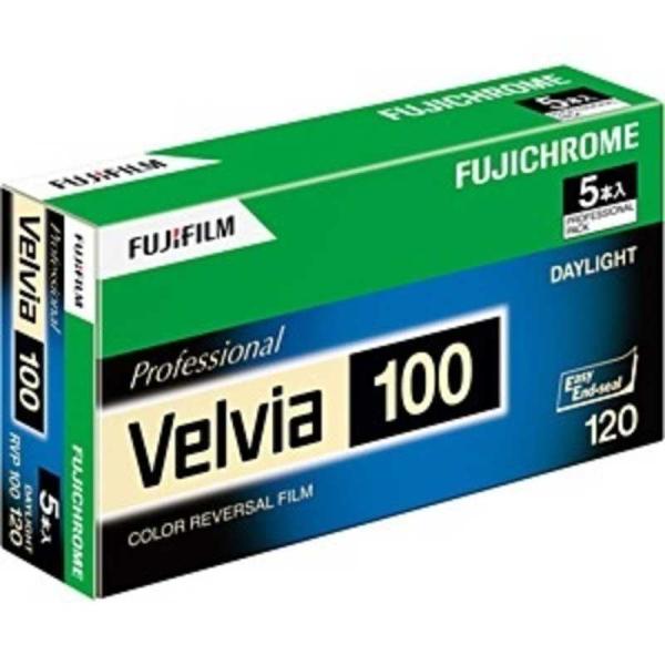 フジフイルム リバーサルフィルム　ベルビア Velvia 100 ブローニー 12枚 5本入り 12...