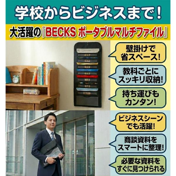BECKS(ベックス) ポータブルマルチファイル A4書類 資料整理 壁掛け 収納 プリント 商談 ...