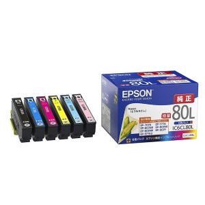 【ネコポス便配送商品】エプソン(EPSON) 純正 インクカートリッジ IC6CL80L 6色セット 増量 (目印:とうもろこし)