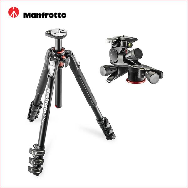 マンフロット（Manfrotto）190プロアルミニウム4段三脚+XPROギア付き雲台キット JP-...