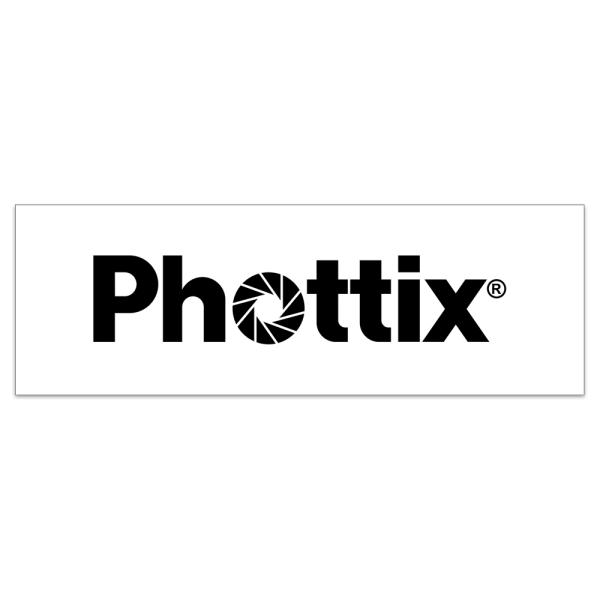 【ネコポス配送】Phottix ロゴステッカー150 ホワイト【PXST150-PPW】