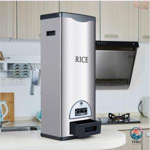 米びつ ライスバレルグレイン ボックス 食品容器防虫防湿シールライスシリンダー家庭用貯蔵ライス 30kgステンレススチールスマートライスバレルヌードルバ