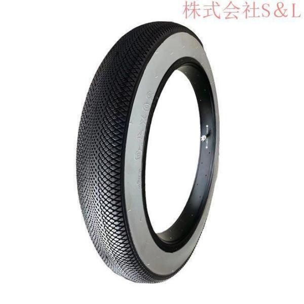 safaristoreファットバイク ホワイトリボンロードタイヤ 20-26インチ 20×4 ストリ...