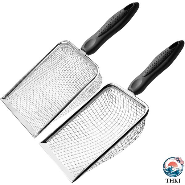 園芸フィルター 2個セット 3.8mm 5.0mmメッシュ ステンレス 土壌ふるい ハンドル付きガー...