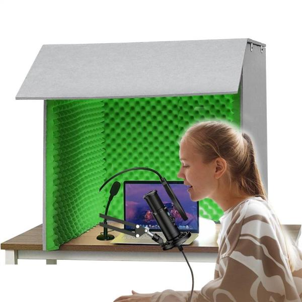 卓上吸音ボックス 80*80cm 自宅 天板付き 1人用 簡易防音室 吸音ブース パーソナルブース ...