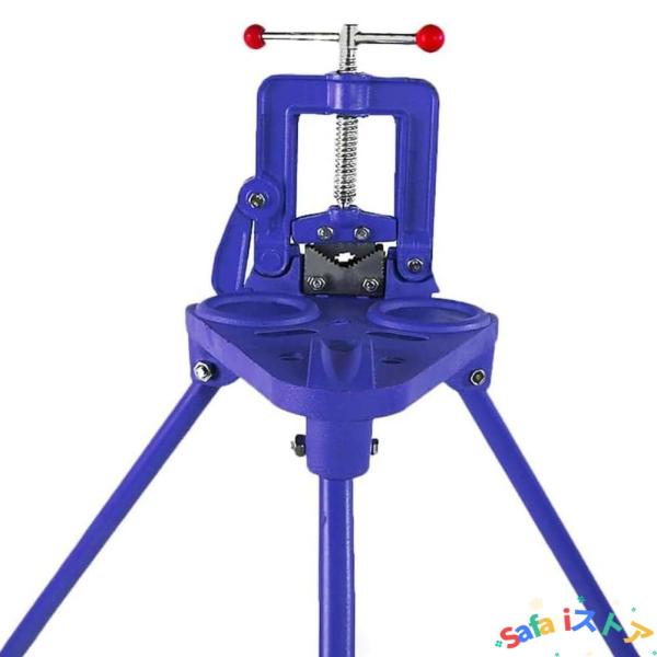 三脚スタンド付きヘビーデューティパイプテーブルバイス 鍛造ヨークバイス鋳鉄パイプバイス 0.6 4イ...