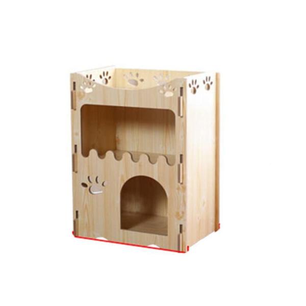 猫のトイレ猫の家木製のポータブルペットハウス取り外し可能な犬小屋屋内屋外用の遊び場（サイズ：75 *...