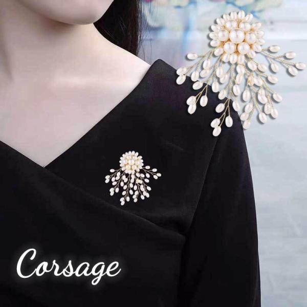 コサージュ ブローチ レディース 女性用 アクセサリー フェイクパール フォーマル 卒業式 入学式 ...