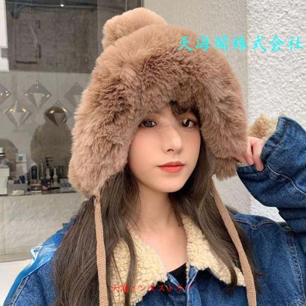 ニット帽 レディース 帽子 防寒 冬 毛糸の帽子 ファー付き 厚手 ポンポン おしゃれ かわいい 保...