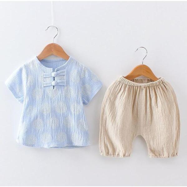 セットアップ ツーピース 子供服 こども服 ベビー 半袖 中華風 半ズボン 短パン 中華風トップス ...